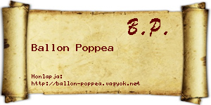 Ballon Poppea névjegykártya
